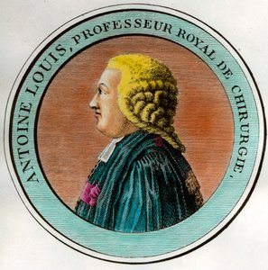 Porträtt av Antoine Louis (1723-1792) Kunglig professor i kirurgi, sekreterare vid Royal Academy of Surgery Gravyr från 1700-talets privata samling av Unknown artist