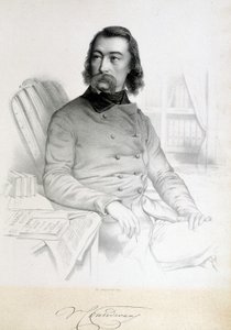 Porträtt av Barthelemy Prosper Enfantin, känd som Fader Enfantin (1796-1864), Saint Simonien (Saint Simonien) av Unknown artist