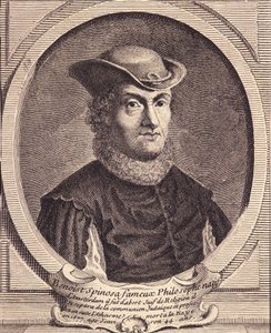 Porträtt av Baruch Spinoza (1632-1677), holländsk filosof, även känd som Bento de Espinosa eller Benedictus de Spinoza eller Benoit de Spinoza. Gravyr av 1700-talet. av Unknown artist