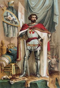 Porträtt av Baudouin I, latinsk kejsare av Orienten (1171-1206), blev kejsare av Konstantinopel genom att delta i det fjärde korståget. Aussie känd som Baudouin IX av Flandern (eller Baudouin VI av Hainaut) av Unknown artist