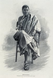 Porträtt av Behanzin (1844-1900), kung av Dahomey (nuvarande Benin). av Unknown artist