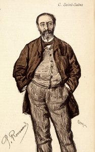 Porträtt av Camille Saint Saens (Saint-Saens) (1835-1921), fransk kompositör. av Unknown artist