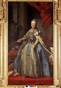 Porträtt av Katarina II (1729-1796), Rysslands imperator, bevarat på Drottingholms slott i Stockholm. av Unknown artist