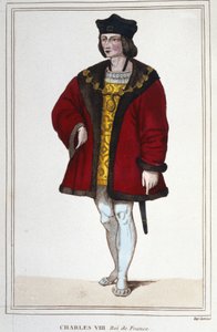 Porträtt av Karl VIII (1470 - 1498), kung av Frankrike gravyr från 1830 av Unknown artist