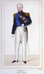 Porträtt av Karl X, kung av Frankrike (1757 - 1836) gravyr från 1830 av Unknown artist
