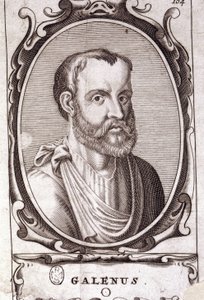 Porträtt av Claude Galien (Klaudios Galenos eller Claudio Galeno eller Claudius Galenus eller Galen, v. 131 - v. 201), grekisk läkare. 1700-talsgravyr. av Unknown artist