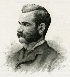 Porträtt av Danenhower, underlöjtnant för La Jeannettes besättning, för uppdraget norrut. Gravyr för att illustrera "Le voyage de la Jeannette"" av Unknown artist