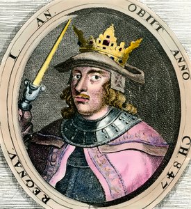 Porträtt av Erik (Erik) I Eigod (1056-1103) Kung av Danmark Gravyr från 1700-talet Privat samling av Unknown artist