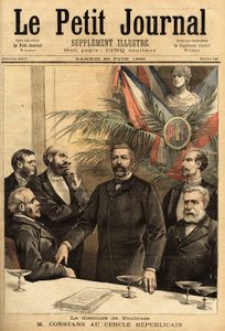 Porträtt av Ernest Constans (1833-1913) i den republikanska kretsen, professor i juridik och sedan politiker, han var flera gånger inrikesminister och den första guvernören i Indokina, under franskt protektorat. Gravyr i "" Le petit journal"" 24/06/1 av Unknown artist