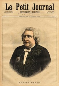 Porträtt av Ernest Renan (1823-1892), författare, filolog, filosof och historiker. Populär författare till "The Life of Jesus", som innehåller denna kontrovers om en biografi om Jesus, återskapad som den om en vanlig man och att Bibeln måste vara kritisk av Unknown artist