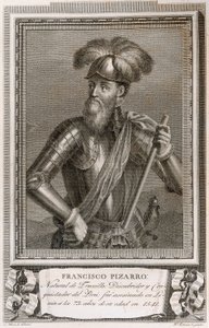 Porträtt av Francisco Pizarro (gravyr) av Unknown artist