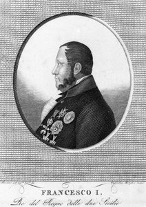 Porträtt av Francois 1:a (1777-1830), kung av de två Sicilierna. av Unknown artist