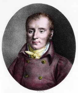 Porträtt av Francois Xavier Bichat (1771 - 1802), fransk läkare. Gravyr av 1700-talet. Privat samling. av Unknown artist