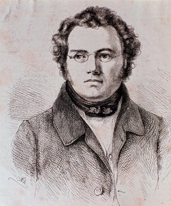 Porträtt av Franz Schubert (gravyr) av Unknown artist