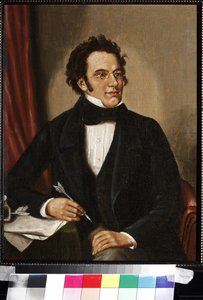 Porträtt av Franz Schubert (olja på duk) av Unknown artist