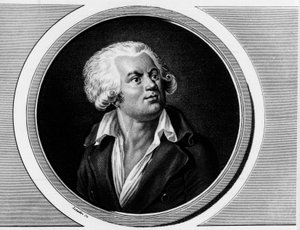 Porträtt av Georges Jacques Danton, konventionell advokat (1759-1794). Gravyr i "" Komplett samling av historiska målningar från den franska revolutionen, i tre volymer.""" 1804. av Unknown artist