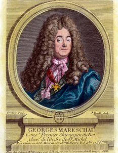 Porträtt av Georges Marechal (1658 - 1736), kungens förste kirurg från 1703 - 1719. Gravyr från 1700-talet. Privat samling. av Unknown artist
