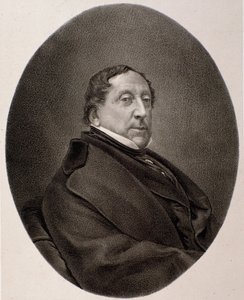 Porträtt av Gioacchino Rossini (gravyr av Unknown artist