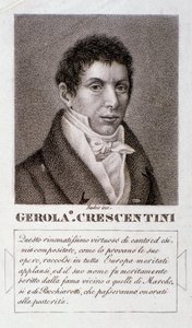 Porträtt av Girolamo Crescentini (gravyr) av Unknown artist