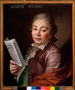 Porträtt av Giuseppe Millico (1737-1802) italiensk castrato Anonym målning. 1700-talets Bologna, medborgarmusikaliskt museum av Unknown artist