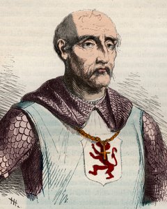 Porträtt av Gui eller Guy de Dampierre (1226-1305) Greve av Flandern och greve av Namur - Gravyr från 1868 i "Belgiens historia från primitiv tid till slutet av Leopold I:s rege""" av Theodore Juste (1818-1888) ). Privat samling. av Unknown artist