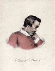 Porträtt av Heinrich Heine (1797-1856), tysk författare. av Unknown artist