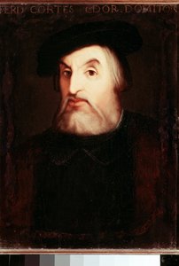 Porträtt av Hernan CORTES (1485-1547), spansk conquistador av Mexiko. Anonym målning. Madrid, Nationalbiblioteket. av Unknown artist