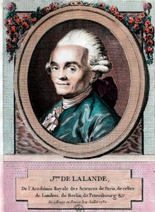 Porträtt av Jean Jerome Lefrancois de Lallande (1732 - 1807), fransk astronom. Gravyr av 1700-talet. Privat samling. av Unknown artist
