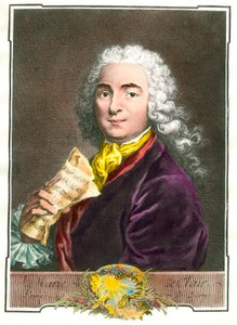 Porträtt av Jean Marie Leclair (1697-1764) musiker, kompositör och balettmästare i kungens rum. Gravyr av 1700-talet. Privat samling av Unknown artist