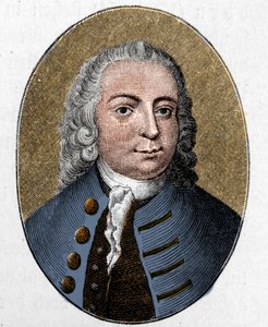 Porträtt av Johann Christian Gunther. Tysk poet (1695 - 1723). Gravyr. av Unknown artist