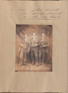 [Porträtt av John Farrell, George Morrell och Thomas Clark] av Unknown artist