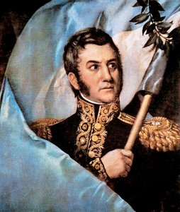 Porträtt av Jose de San Martin, detalj av Unknown artist