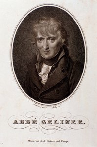 Porträtt av Josef Gelinek (Joseph) (1758-1825) österrikisk pianist, kompositör och teolog Gravyr. 1800-talet. Bologna, civico museo musico av Unknown artist
