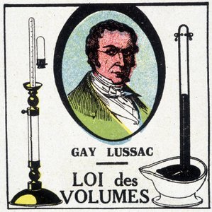 Porträtt av Louis-Joseph Gay-Lussac (Louis Joseph Gay Lussac) (1778-1818), fransk fysiker och kemist, representerad med volymlagen. av Unknown artist