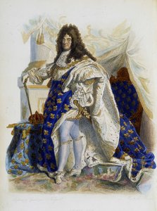 Porträtt av Ludvig XIV (1638-1715) - i "" Den franske Plutarchen"", av Mennechet av Unknown artist