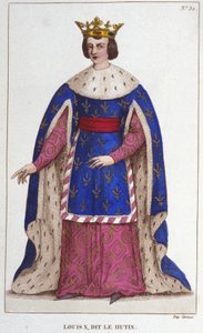 Porträtt av Hutinen Ludvig X (1289 - 1316), kung av Frankrike, gravyr från 1830 av Unknown artist