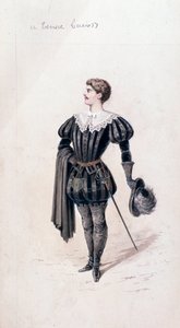 Porträtt av Lucio, tenor i Lucia di Lammermoor, opera av Gaetano Donizetti av Unknown artist