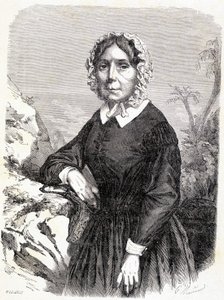Porträtt av Madame Ida Pfeiffer (1798-1858), österrikisk resenär. av Unknown artist