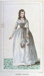 Porträtt av Madame Roland fransk politiker (1754 - 1793). av Unknown artist