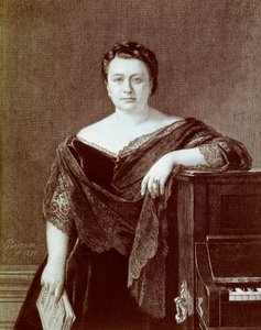 Porträtt av Marietta Alboni (1826-1894), italiensk kontraltosångerska. Gravyr av privatsamlingen från 1800-talet av Unknown artist