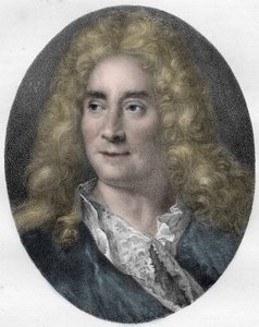 Porträtt av Michel Boyron (Michel Baron), engelsk skådespelare och dramatiker (1653-1729) - gravyr av Unknown artist