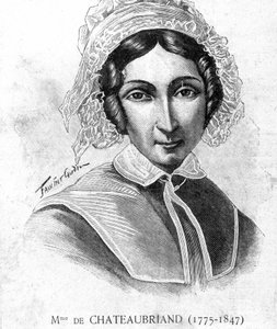 Porträtt av Mme de Chateaubriand (1775 - 1847) - i "" Les Contemporains", n.d. sent 1800-tal. av Unknown artist