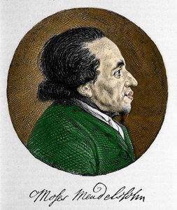 Porträtt av Moses (Moses) Mendelssohn (1729 - 1786), filosof och sann grundare av modern judendom. Farfar till musikern Felix Mendelssohn. av Unknown artist