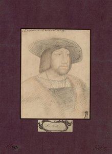 Porträtt av Odet de Foix, Vicomte de Lautrec (1485-1528) känd som marskalk de Lautrec - Anonym. Färgpennor på papper, storlek: 22,5x17,2, ca. 1546, Statens Eremitage, St Petersburg av Unknown artist