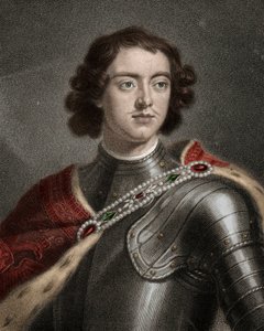 Porträtt av Peter I den store (1672-1725) tsar av Ryssland - Peter den store eller Peter I 1672-1725 - gravyr - 1800-talet av Unknown artist