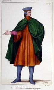 Porträtt av Pierre Rogiers, trubadur och jonglör från 1100-talet. av Unknown artist