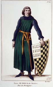 Porträtt av Pierre de Dreux, dit Mauclerc, hertig 1213. Gravyr av 1830. av Unknown artist