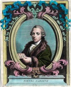 Porträtt av Pietro Nardini (1722 - 1793), italiensk violinist och kompositör. Gravyr av 1700-talet. Privat samling. av Unknown artist