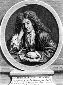Porträtt av Richard Delalande, föreståndare för kungens musik; b. 15 dec 1657 i Paris; d. 18 januari 1726. av Unknown artist
