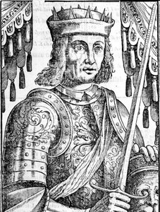 Porträtt av Roger II av Hauteville (Ruggero Altavilla) (1097-1154), grundare av monarkin på Sicilien. Xilografi av 1500-talet. av Unknown artist